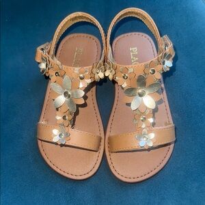 Children’s Place Tan Floral Sandals Size 9